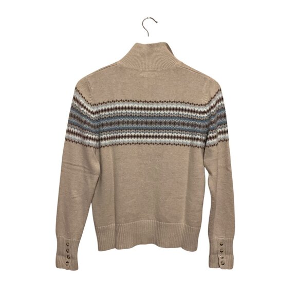 VTG Eddie Bauer Women's Cardigan Angora Fair Isle Beige Blue Sz M Cottagecore - Picture 6 of 16